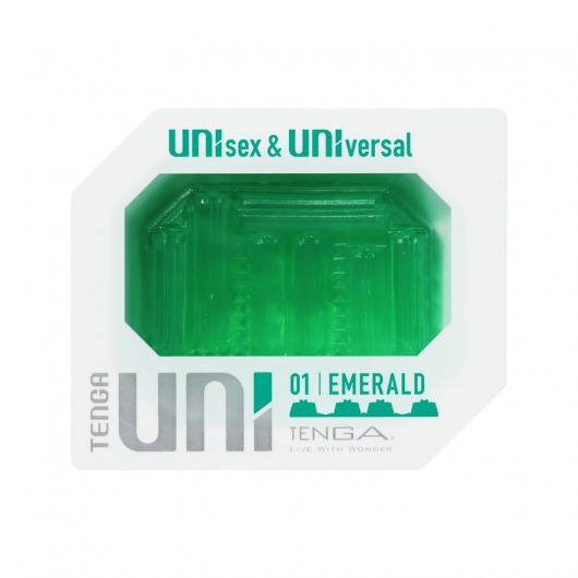 Зеленый мастурбатор-стимулятор Tenga Uni Emerald - Tenga - во Владимире купить с доставкой