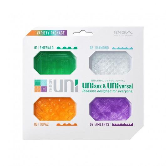 Набор из 4 мастурбаторов-стимуляторов Tenga Uni Variety Pack - Tenga - во Владимире купить с доставкой