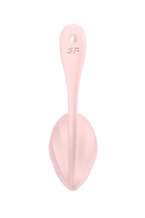 Розовое виброяйцо Ribbed Petal с пультом ДУ - Satisfyer