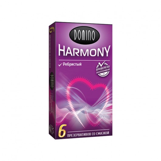 Презервативы с рёбрышками Domino Harmony - 6 шт. - Domino - купить с доставкой во Владимире