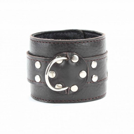 Кожаные наручники на металлической цепочке - БДСМ Арсенал - купить с доставкой во Владимире