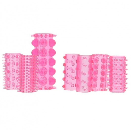 Набор из 7 розовых насадок на пенис ONE-A-DAY PENIS SLEEVES PINK - Seven Creations - во Владимире купить с доставкой