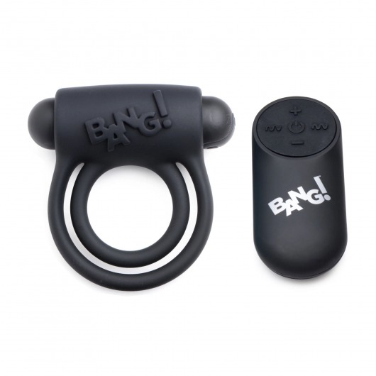 Черное эрекционное виброкольцо 28X Remote Control Vibrating Cock Ring   Bullet - XR Brands - во Владимире купить с доставкой