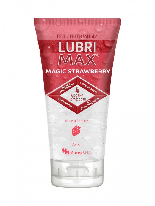 Интимный гель-смазка на водной основе Lubrimax Magic Strawberry - 75 мл. - ИнтелБИО - купить с доставкой во Владимире