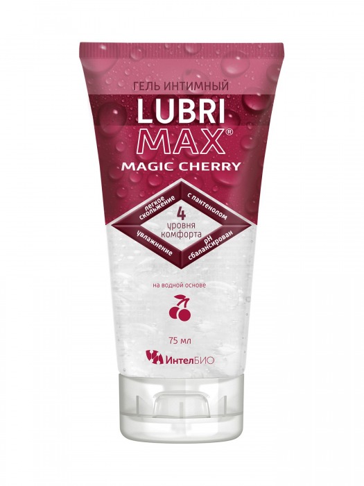 Интимный гель-смазка на водной основе Lubrimax Magic Cherry - 75 мл. - ИнтелБИО - купить с доставкой во Владимире