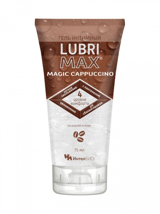 Интимный гель-смазка на водной основе Lubrimax Magic Cappuccino - 75 мл. - ИнтелБИО - купить с доставкой во Владимире