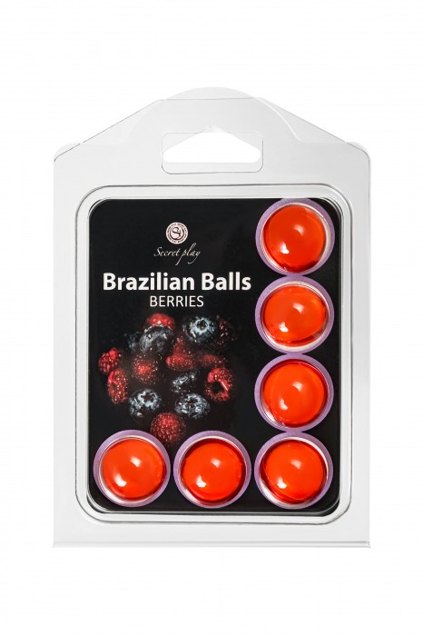 Набор из 6 шариков с массажным маслом Brazilian Balls с ароматом ягод - Secret Play - купить с доставкой во Владимире