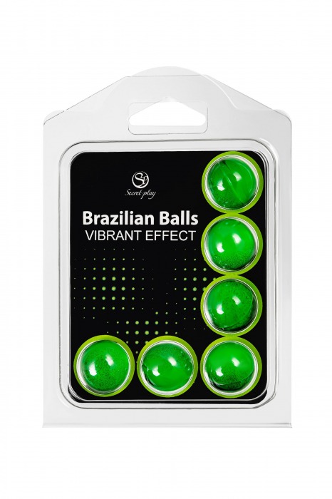 Набор из 6 шариков с массажным маслом Brazilian Balls с эффектом вибрации - Secret Play - купить с доставкой во Владимире