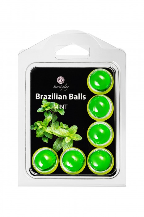 Набор из 6 шариков с массажным маслом Brazilian Balls с ароматом мяты - Secret Play - купить с доставкой во Владимире