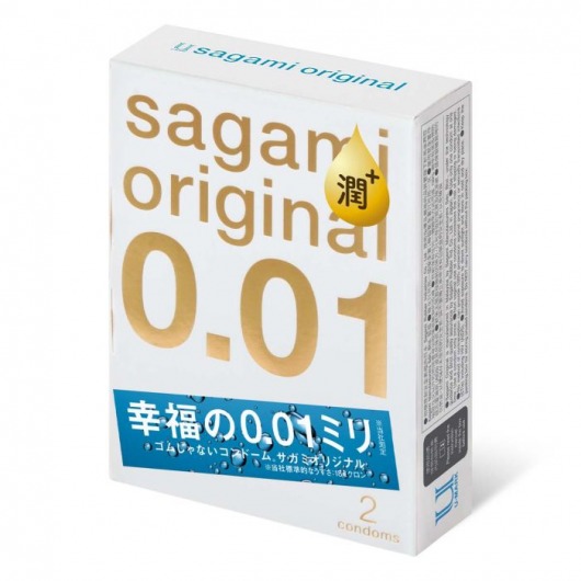 Увлажнённые презервативы Sagami Original 0.01 Extra Lub - 2 шт. - Sagami - купить с доставкой во Владимире