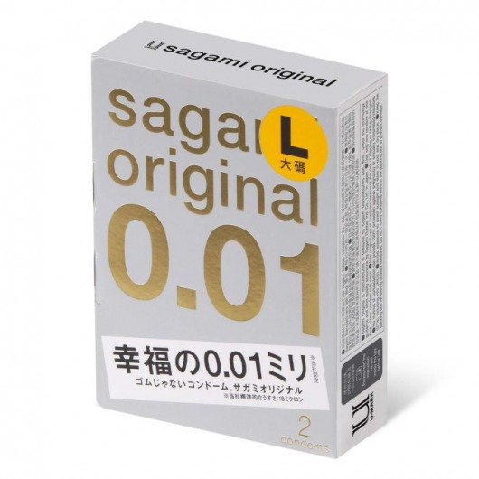 Презервативы Sagami Original 0.01 L-size увеличенного размера - 2 шт. - Sagami - купить с доставкой во Владимире