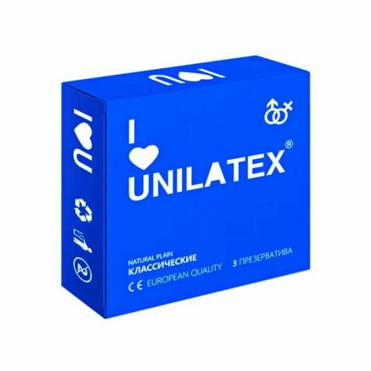 Классические презервативы Unilatex Natural Plain - 3 шт. - Unilatex - купить с доставкой во Владимире