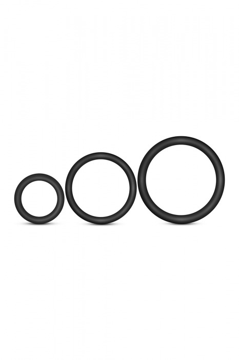 Набор из 3 черных эрекционных колец Cock Ring Set - Blush Novelties - во Владимире купить с доставкой