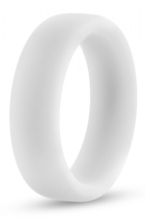 Белое люминесцентное эрекционное кольцо Silicone Glo Cock Ring - Blush Novelties - во Владимире купить с доставкой