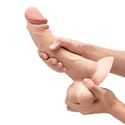 Телесный анальный фаллоимитатор Slipskin 9’’ Curved - 22 см. - b-Vibe