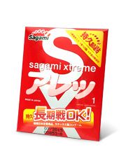 Утолщенный презерватив Sagami Xtreme FEEL LONG с точками - 1 шт. - Sagami - купить с доставкой во Владимире