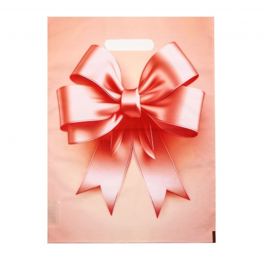 Пакет с принтом в виде банта с вырубной ручкой (30х40 см) - Сима-Ленд - купить с доставкой во Владимире
