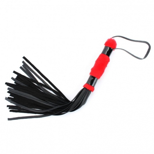 Нежная плеть с красным мехом BDSM Light - 43 см. - БДСМ Арсенал - купить с доставкой во Владимире