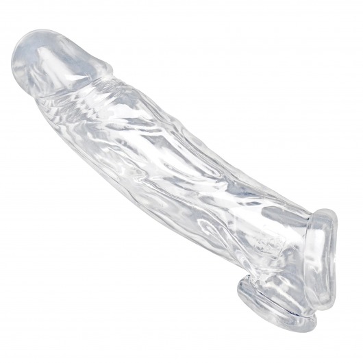 Прозрачная насадка для увеличения члена Realistic Clear Penis Enhancer and Ball Stretcher - 20,3 см. - XR Brands - во Владимире купить с доставкой