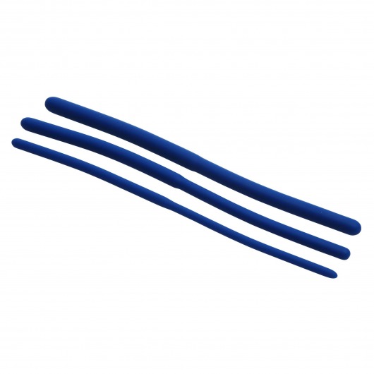 Набор из 3 синих силиконовых уретральных расширителей Invasion Silicone Urethral Sound Trainer Set - XR Brands - купить с доставкой во Владимире