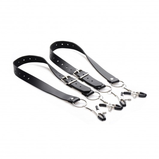 Ремни с зажимами для половых губ Spread Labia Spreader Straps with Clamps - XR Brands - купить с доставкой во Владимире