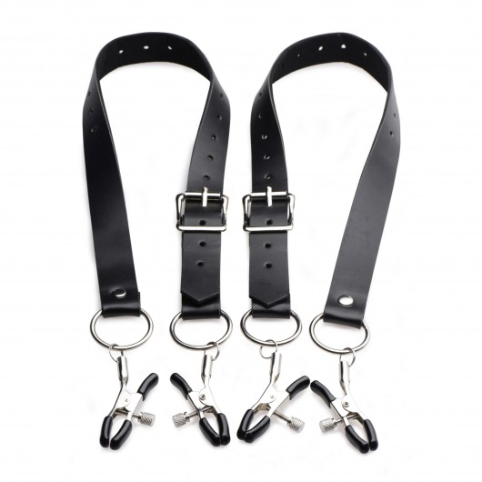 Ремни с зажимами для половых губ Spread Labia Spreader Straps with Clamps - XR Brands - купить с доставкой во Владимире