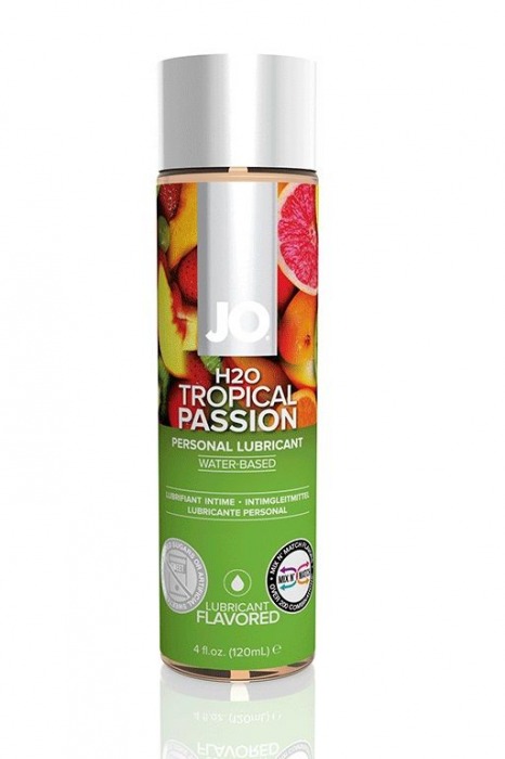 Лубрикант на водной основе с ароматом тропических фруктов JO Flavored Tropical Passion - 120 мл. - System JO - купить с доставкой во Владимире