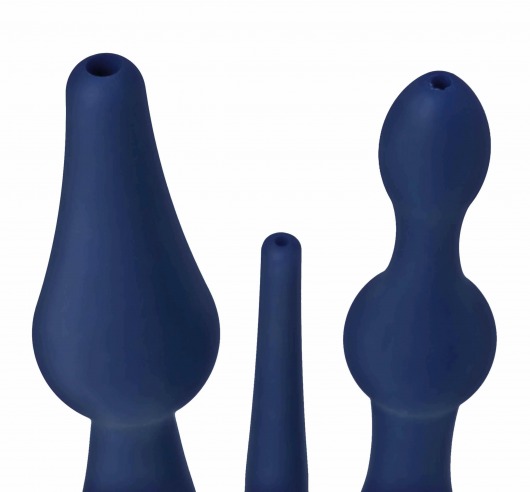 Набор из 3 универсальных насадок для анального душа Universal 3 Piece Silicone Enema Attachment Set - XR Brands - купить с доставкой во Владимире