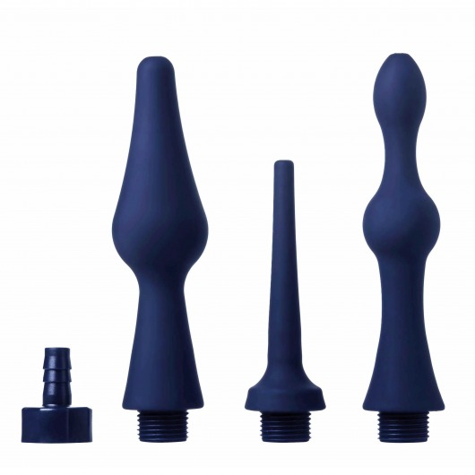 Набор из 3 универсальных насадок для анального душа Universal 3 Piece Silicone Enema Attachment Set - XR Brands - купить с доставкой во Владимире