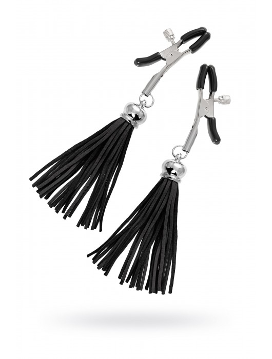 Зажимы на соски «Прищепки» с черными кисточками из замши - Pecado - купить с доставкой во Владимире