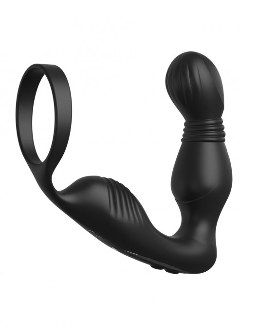 Черный вибростимулятор простаты с эрекционным кольцом Ass-Gasm Pro P-Spot Milker - Pipedream - во Владимире купить с доставкой
