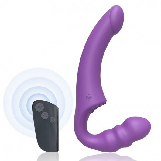 Фиолетовый безремневой страпон Straples Strap-On Dildo - Erokay - купить с доставкой во Владимире
