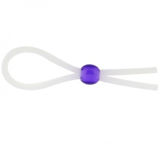 Прозрачное лассо с фиолетовой бусиной SILICONE COCK RING WITH BEAD LAVENDER - NMC - во Владимире купить с доставкой