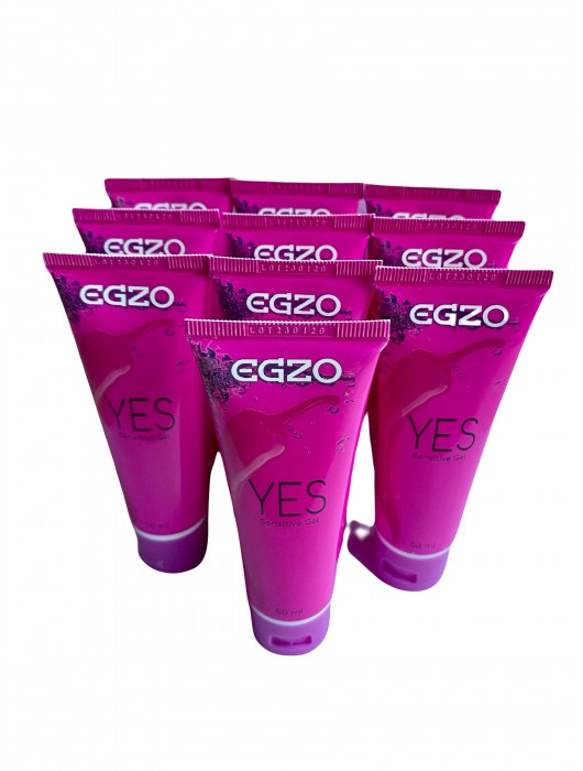 Набор из 10 согревающих лубрикантов на водной основе Egzo Yes (по 50 мл.) - EGZO - купить с доставкой во Владимире