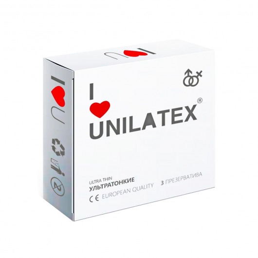 Ультратонкие презервативы Unilatex Ultra Thin - 3 шт. - Unilatex - купить с доставкой во Владимире