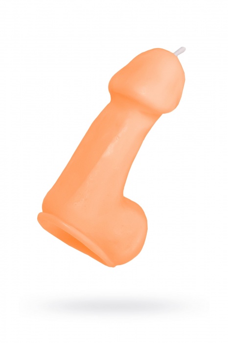 Оранжевая свеча в форме пениса - 47 гр. - Pecado - купить с доставкой во Владимире