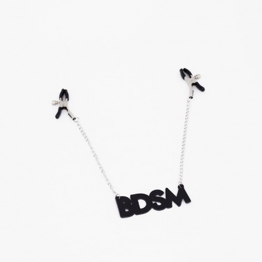 Зажимы на соски с кожаной подвеской BDSM - Crazy Handmade - купить с доставкой во Владимире