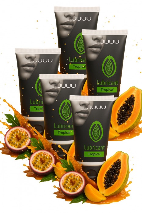 Набор из 5 съедобных лубрикантов JUJU со вкусом тропических фруктов - JuJu - купить с доставкой во Владимире