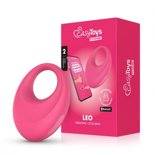 Розовое интерактивное эрекционное виброкольцо Leo - Easy toys - во Владимире купить с доставкой