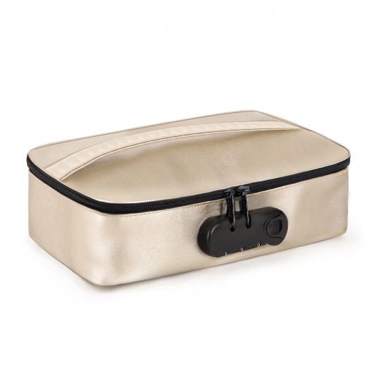 Золотистая сумочка для хранения игрушек Discreet Box - Dorcel - купить с доставкой во Владимире