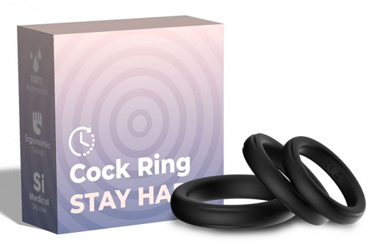 Набор из 3 черных эрекционных колец Stay Hard - Boys of Toys - во Владимире купить с доставкой