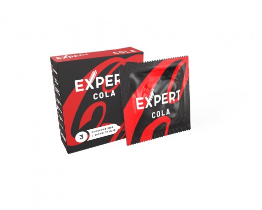 Презервативы с ароматом колы Expert Cola - 3 шт. - Expert - купить с доставкой во Владимире