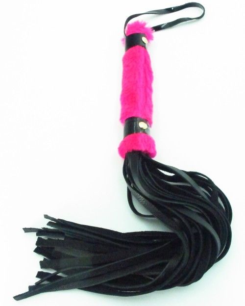 Нежная плеть с розовым мехом BDSM Light - 43 см. - БДСМ Арсенал - купить с доставкой во Владимире