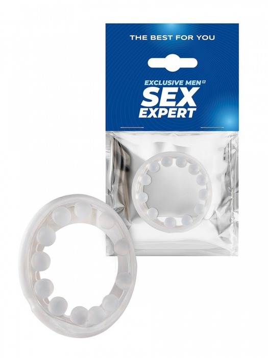 Эрекционное кольцо со стимулирующими шариками на поверхности - Sex Expert - во Владимире купить с доставкой