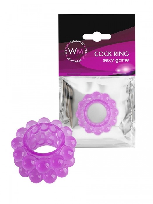 Лиловое эрекционное кольцо с 2 рядами стимулирующих шариков - Erowoman-Eroman - во Владимире купить с доставкой