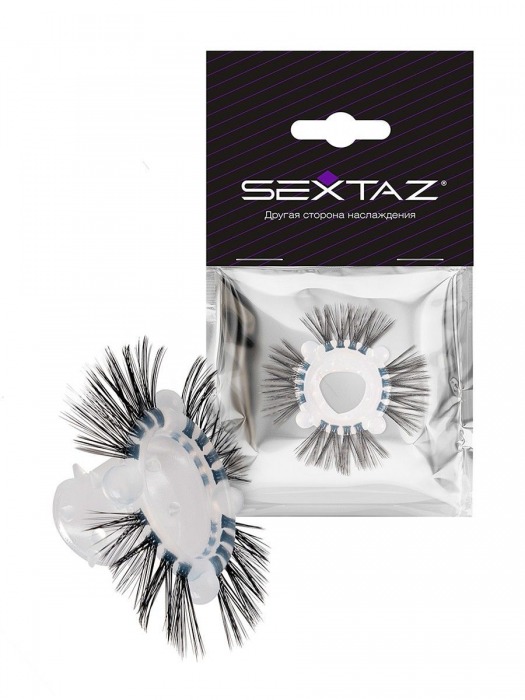Эластичное эрекционное кольцо с черными «ресничками» - Sextaz - во Владимире купить с доставкой