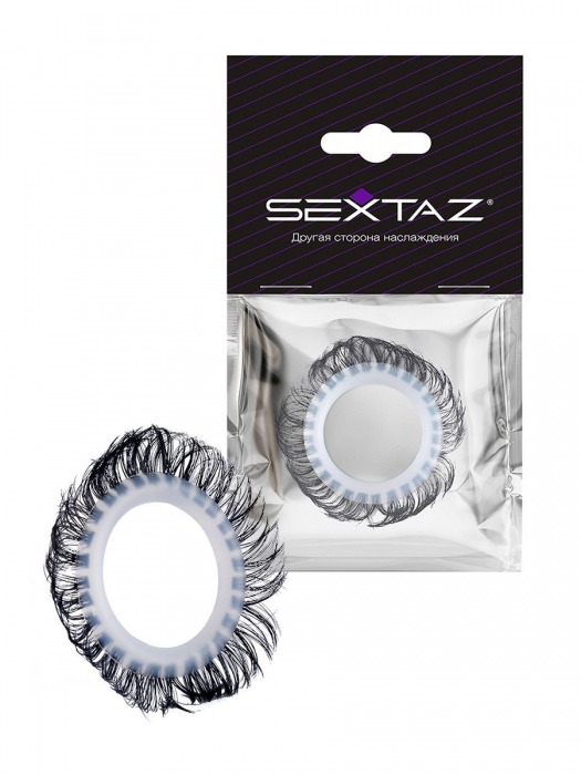 Эластичное эрекционное колечко с черными «ресничками» - Sextaz - во Владимире купить с доставкой