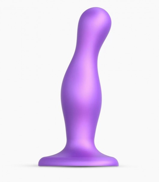 Фиолетовая насадка Strap-On-Me Dildo Plug Curvy size M - Strap-on-me - купить с доставкой во Владимире
