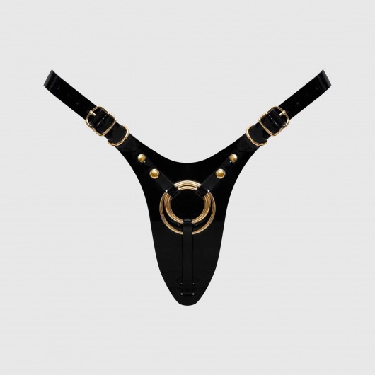 Черный пояс для фиксации насадок Strap-On-Me Leatherette Harness Fabulous - Strap-on-me - купить с доставкой во Владимире