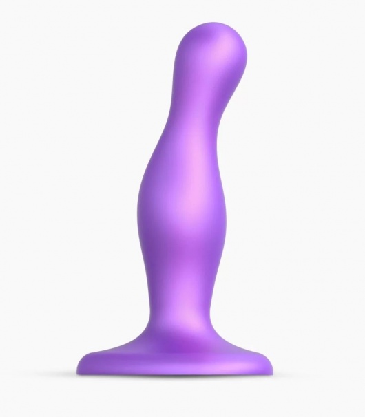 Фиолетовая насадка Strap-On-Me Dildo Plug Curvy size S - Strap-on-me - купить с доставкой во Владимире